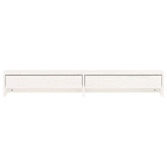 vidaXL Monitorstativ hvit 100x27x15 cm heltre furu