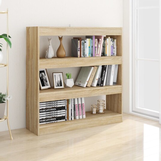 vidaXL Bokhylle/romdeler sonoma eik 100x30x103 cm
