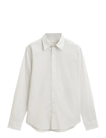 GANT Reg Micro Print Shirt - White - XXL