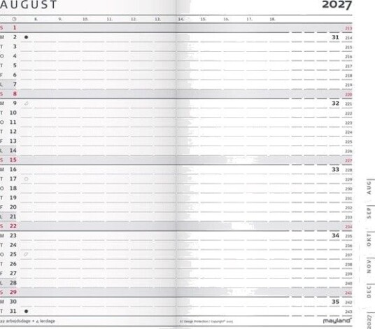 Mayland Index Planner mini mnedskalender REFILL 2027
