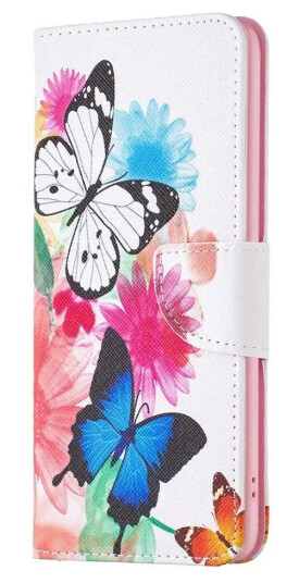 INCOVER Samsung Galaxy S24 Ultra Flip Deksel i Skinn med Lommebok og Trykk - To Sommerfugler