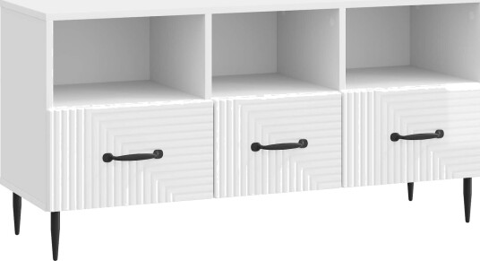 TV skap Høgglans hvit 102 x 34,5 x 50 cm Konstruert tre TV skap Høgglans hvit 102 x 34,5 x 50 cm Konstruert tre