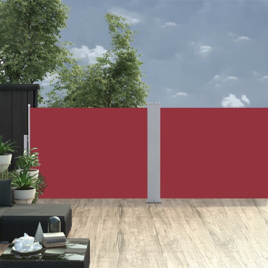 vidaXL Uttrekkbar sidemarkise 120x1000 cm rød