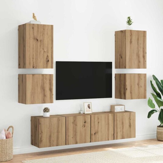 TV Veggskap 2 pcs Artisan Eik 40,5x30x40cm Konstruert tre