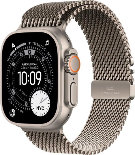 Apple Watch Ultra 3 GPS + Cellular 49mm Natural Titanium Case with Natural Titanium Milanese Loop Small Apple Watch Ultra 3 GPS + Cellular 49mm Natural Titanium Case with Natural Titanium Milanese Loop Small