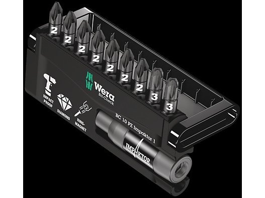 Wera Bit-Check 9-delt Pozidriv Sett Pz 2 og Pz 3, 25 Mm