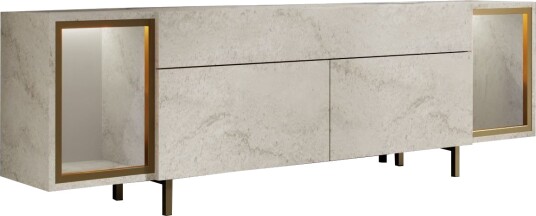Sosan TV benk 180x55x32 cm Travertin og gull Sosan TV benk 180x55x32 cm Travertin og gull