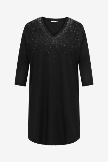 Only Carmakoma Kjole carAlba 3/4 SL V neck Abk Dress Jrs Svart