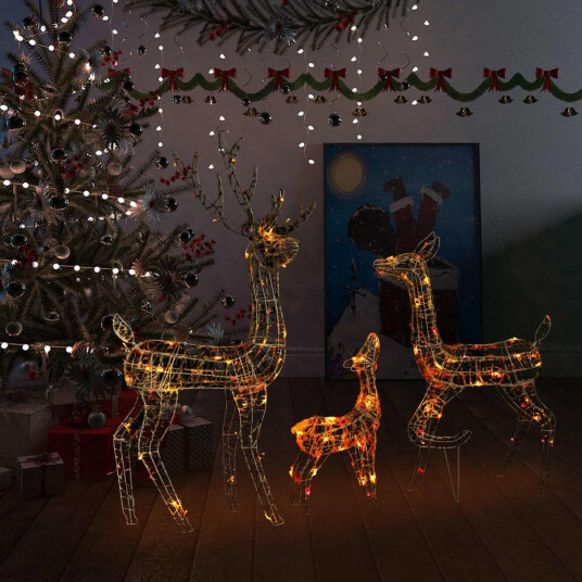 vidaXL Julereinsdyrfamilie akryl 160 LED 300 cm flerfarget vidaXL Julereinsdyrfamilie akryl 160 LED 300 cm flerfarget