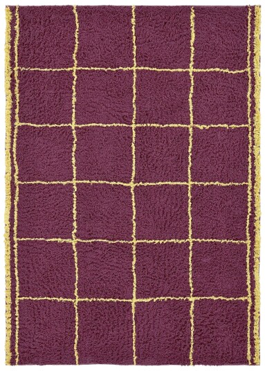 Ryetepper Lana Natural Cotton Shaggy burgunder/gul Størrelse: 200 x 290 cm