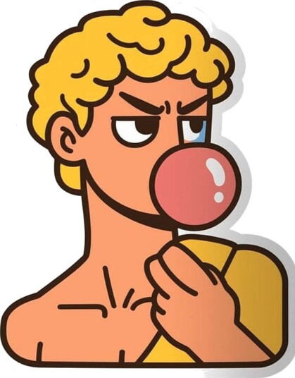 Klistremerke Bubble Gum Statue 4 Klistremerker