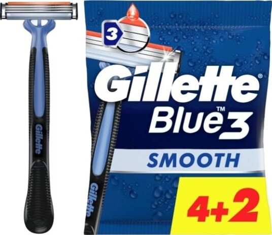 Gillette Blue3 Smooth Blå 6 Stykker