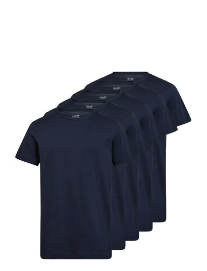 Claudio Claudio 5 Pack T Shirt Cotton   Navy   L