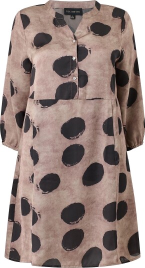 NO. 1 BY OX - Kjole Loose V neck Tunic Dress w 3/4 Sleeves and elastic in cuffs - Flerfarget