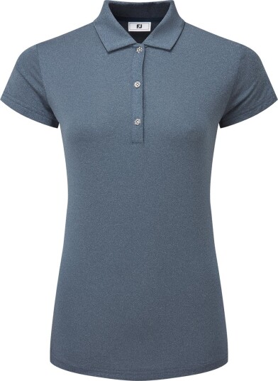 FootJoy Cap Sleeve Lisle Golf pologenser dame Heather Navy XX Large