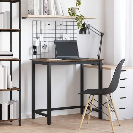 vidaXL bord Røkt eik 100 x 50 x 76,5 cm Konstruksjonsvirke og stål