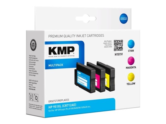 Kmp Multipack H101v - 3-Pack - Gul Cyan Magenta - Kompatibel - Blekkpatron (Alternativ For: Hp 951Xl Hp Cn046ae Hp Cn047ae Hp Cn048ae) - For Hp Officejet Pro X451dn X451dw X476dn Mfp X476dw Mfp X551dw X576dw Mfp Kmp Multipack H101v - 3-Pack - Gul Cyan Magenta - Kompatibel - Blekkpatron (Alternativ For: Hp 951Xl Hp Cn046ae Hp Cn047ae Hp Cn048ae) - For Hp Officejet Pro X451dn X451dw X476dn Mfp X476dw Mfp X551dw X576dw Mfp