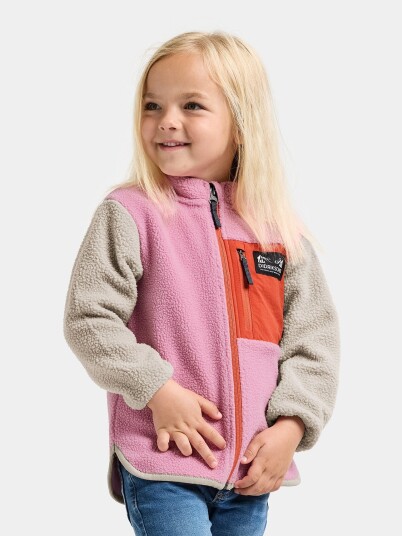Didriksons Kids' Anten Full Zip Light Heather Pink 110 Didriksons Kids' Anten Full Zip Light Heather Pink 110
