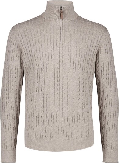 Lindbergh 1/2 Zip Cable Knit Beige XXL