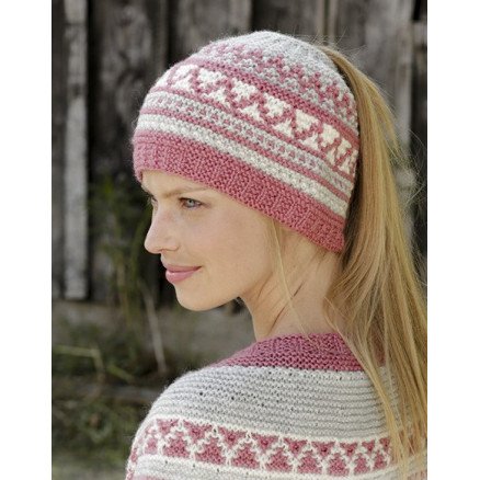 Â Hint of Heather HatÂ by DROPS Design Lue Strikkeoppskrift str S XL