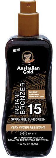 Australian Gold Instant Bronzer Spraygel Travel Size SPF 15 100 ml Australian Gold Instant Bronzer Spraygel Travel Size SPF 15 100 ml