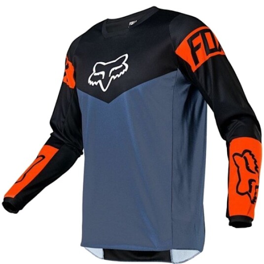 Retro Herre FOX Sykkeltrøye Terrengsykkel MTB Racing Tee Langermet T skjorte Fotballtrøye F Svart F Svart 3XL