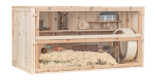 Gnagerbur mus/stor hamster av tre 115 × 60 × 60 cm