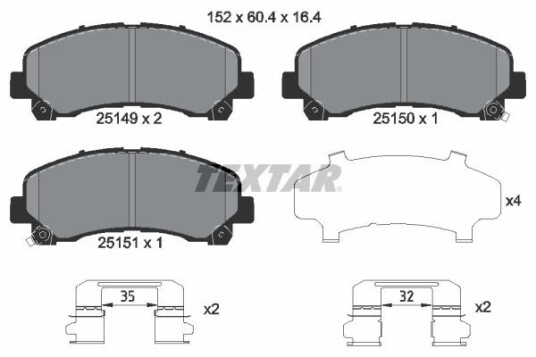 Bremseklosser TEXTAR 2514901