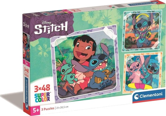 Clementoni 3x48 Stk Puslespill Disney Stitch