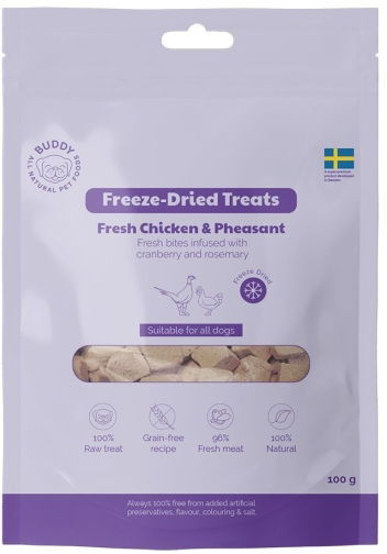 Buddy Petfoods Buddy Frysetørkede Kylling-Og Fasanbiter 100 G