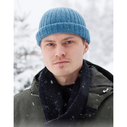 Winter Mist Hat by DROPS Design Lue Strikkeoppskrift str S M L XL