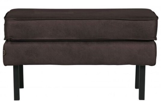 BePureHome Rodeo Puff 84x54 m. skinn - Sort   Unoliving