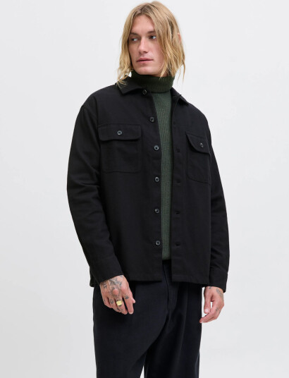 Jack & Jones Jjecharge Overshirt Ls Noos   Black   L