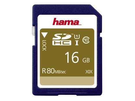 Hama Sdhc 16Gb, 16 Gb, Sdhc, Klasse 10, Uhs-I, 80 Mb/S, Blå