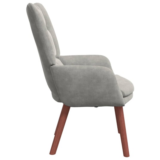 Avslappende stol Lysegrå 63 x 67 x 94 cm Fløyel Avslappende stol Lysegrå 63 x 67 x 94 cm Fløyel