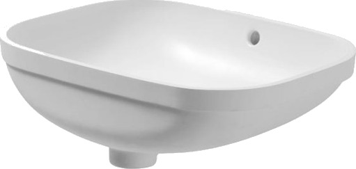 D kode servant for undermontering 56 cm uten kranhull med overløp Hvit