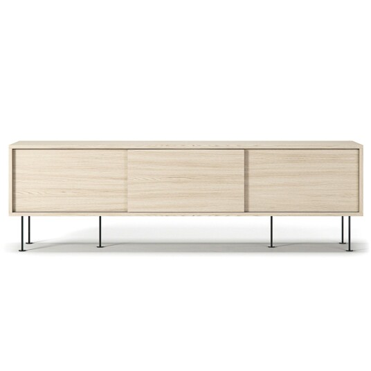 Decotique Vogue Mediabenk Med Ben 180 Cm White Pigmented Oak / Svart TV benker og mediebenker Eikefanér Hvitpigmentert Eik 190175 308810 308810