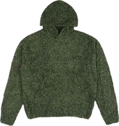 Goodies Sportive Winter Moss Knit Hoodie   GREEN   S