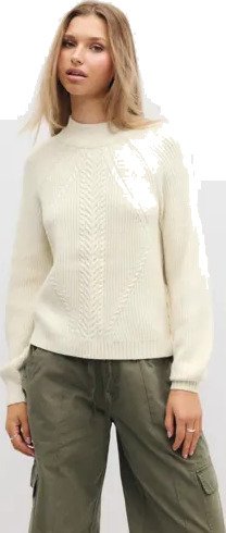 Only - Hvit - Onlkatia Ls Detail Highneck Noos Kn