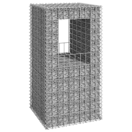 Gabionstolpe 50x50x100 cm jern Silver