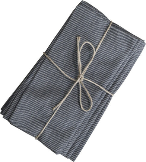 Chic Antique Stoffservietter Gråstripet 4pk