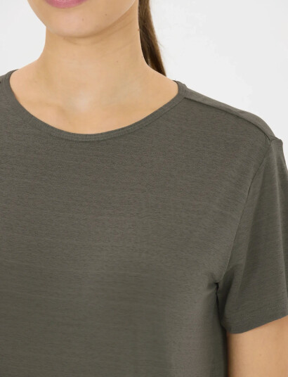 Athlecia Lizzy W Slub S/S Tee - Khaki green - 36