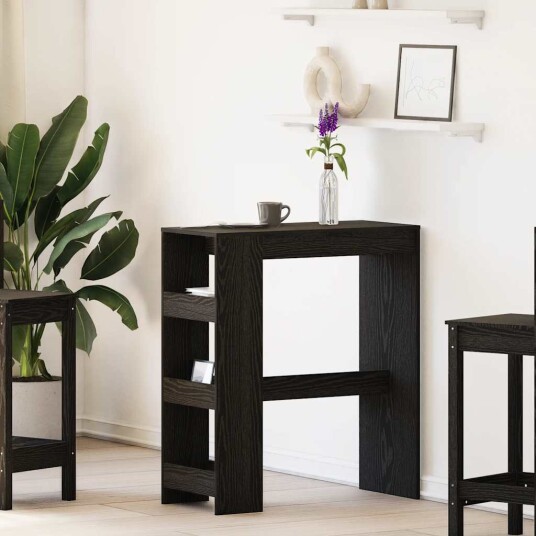 vidaXL Barbord med hyller svart eik 90x40x103,5 cm konstruert tre vidaXL Barbord med hyller svart eik 90x40x103,5 cm konstruert tre
