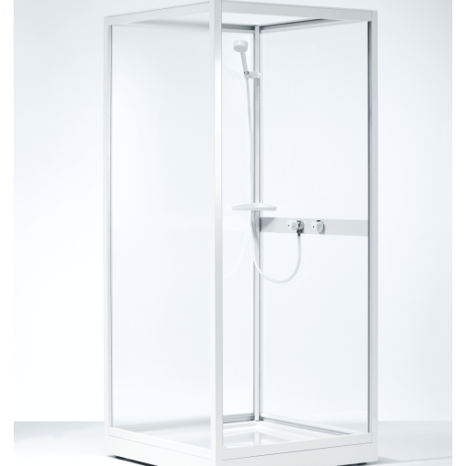 Contura Shower Next NK 80 x 80 cm, Hvit Lakkert overdel m/prikket styren uten kabinekar