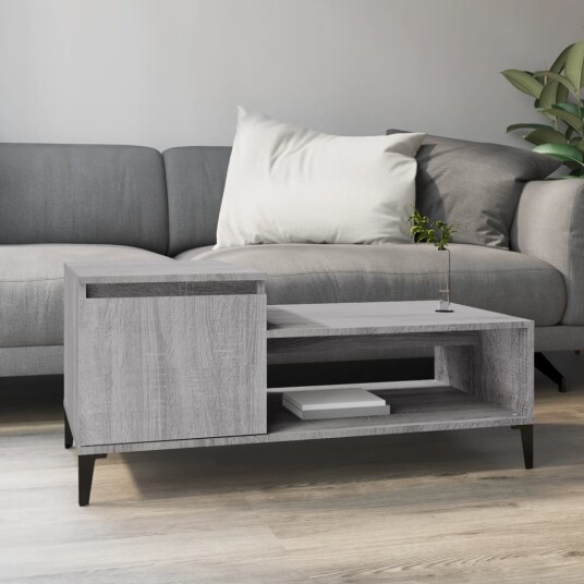 vidaXL Salongbord grå sonoma 100x50x45 cm konstruert tre