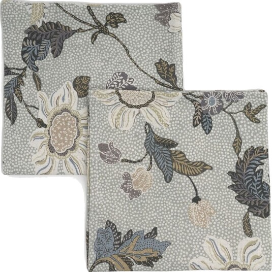 Ceannis Napkins 45X45Cm White Flower Linen Grey ONE SIZE Ceannis Napkins 45X45Cm White Flower Linen Grey ONE SIZE