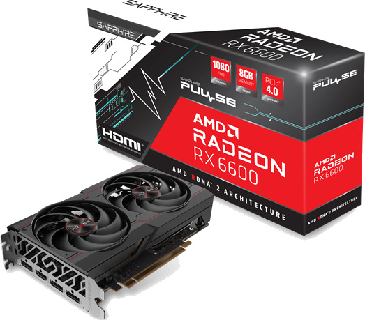 Sapphire Radeon RX 6600 Pulse 8GB GDDR6 8GB GDDR6 RAM Grafikkort