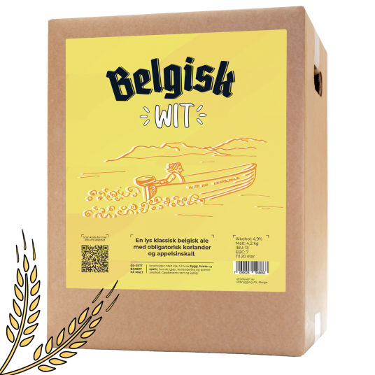 Ølbrygging As Belgisk Wit allgrain ølsett Hveteøl med appelsin  og koriander