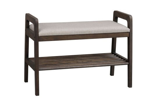 Rowico Home Inverness benk Brun eik/beige stoff 75 x 40 cm Brun