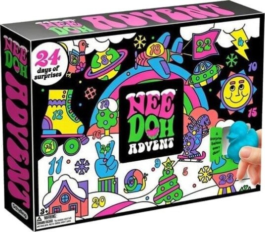 Adventskalender 2026 for barn Mini Squishys leketøy nedtellingskalender med søte mini klemmeleker gave brun
